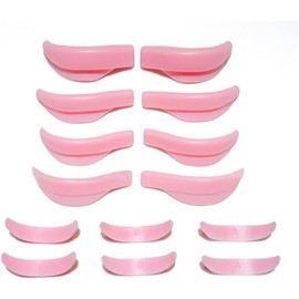 14 varillas de levantamiento de pestañas, almohadillas de silicona para pestañas permanentes, varillas de levantamiento de pestañas, almohadillas reutilizables para levantamiento de pestañas (rosa, 7