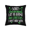 Germaphobe anti-germ hand sanitizer Throw Pillow