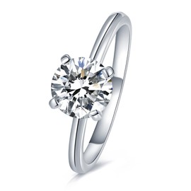 Mejewri Moissanite Engagement Rings 925 Sterling Silver Rings Promise Wedding Rings for Women 2ct P1/2