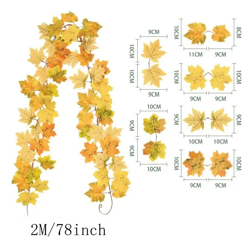 Artificial Maple Leaf Garland for Fall Decorating – Autumn Vine