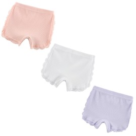 POBIDOBY Kids Shorts for Skirts, Toddler Summer Outfit & Underpants for Girls, 3 Pack (PINK, 3-4T)