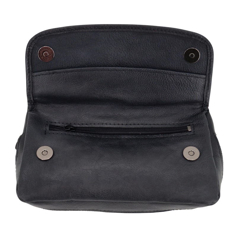 GERMANUS Lorenz Leather Pipe Bag for 2 Pipes in Black