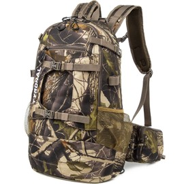 TYRONAL Hunting Backpack Outdoor Gear Hunting Pack with Bow and Rifle Carry System for Hunting. (Camo-Green)