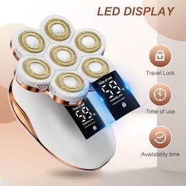 Afeitadoras eléctricas 2 en 1 para mujeres, afeitadora giratoria recargable 7D húmeda/seca para piernas, kit de aseo resistente al agua - Afeitadoras 