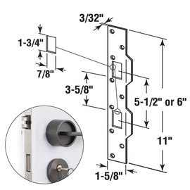 Primst 2 Pack Door Latch Plate, Door Strike Plate Reinforcement Plate, Door Reinforcement Lock for Exterior Interior Door Deadbolt Fix Door Frame Door Jamb (Sliver)