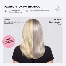 FOUR REASONS Hair Colour Shampoo, Platinum (8 Colours) - Blonde Hair Toner & Colour Depositing Shampoo, Hair Colour Shampoo for Women - Silver Shampoo Toner, Sulphate Free, Vegan - 250 ml
