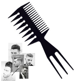 POHOVE Wide Tooth Comb Men, Black Plastic Hair Styling Comb, Ergonomic Design, Professional Quality, All Hair Types