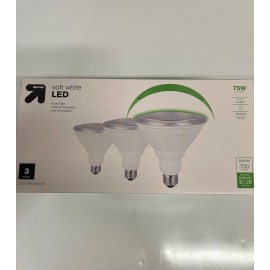Up & Up Soft White LED Flood Light Bulb 3-Pack 75w 750 Lumens New in Open Box