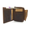 Lemasi Unisex Hunter Leather Wallet Brown - RFID Protection, Cat