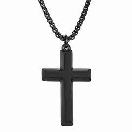 VIPV Cross Necklace for Men Gold Silver Black Stainless Steel Cross Pendant Necklace Gold Necklace Jewelry Crucifix Cross Nail Charms