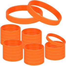 Rubber Bracelets Silicone Wristbands for Men 24 Count, Silicone Rubber Bracelets, Stretch Wrist Band Bulk for Event-Orange