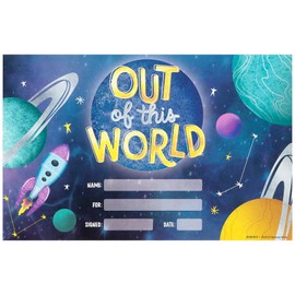Out of This World Certificate – Pack of 30 – Space-Themed Classroom Award for Academic Success – Motivational, Customizable, Perfect for Students, Attendance, Grades, or Attitude