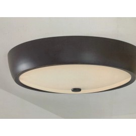 allen + roth  1-Light 12.5-in Bronze LED Flush Mount Light
