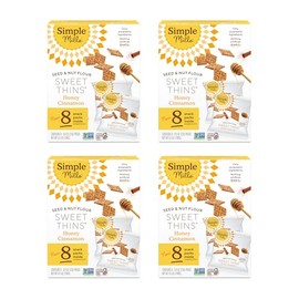 Simple Mills Snack Packs Honey Cinnamon Seed & Nut Flour Sweet Thins, Paleo Friendly & Delicious Sweet Thin Cookies, Good for Snacks, Nutrient Dense, 8 Pack (6.5 oz Pack of 4)