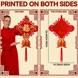 Nowaca Chinese New Year Decorations 2026, Red Chinese Knot Fu Character and Couplets Hanging Ornaments for Lunar New Year Decoration