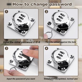 Cabinet Lock, Hasp with Numeric Password 3.5 Inches, Lock for Cupboard for Small Doors, Cabinets, Barn Door, Bathroom, Outdoor, Garage, Garden