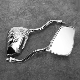 Espejos Reflectores de Calavera para Manillar, 8mm y 10mm, Universal para Motocicleta, Carcasa de Plástico Duradera para la mayoría de motocicletas