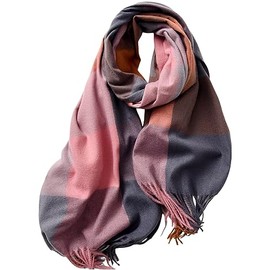 Scarf Beige Checked Girls Winter Scarf Cotton Men's Pali Scarf Women's Scarf Winter Wool Large Scarves Women's XXL Scarf Women's Cotton Cashmere Hat, Rose Gold