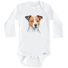 Really Awesome Shirts Cute Jack Russell Terrier Dog Breed Baby Bodysuit (Long Sleeve), 24 Months White