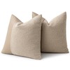 SINYASAN Set of 2 Fluffy Boucle Pillow Covers 24"x24", Oatmeal