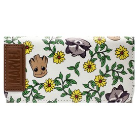 Guardians of the Galaxy Vol. 2 Groot Rocket Floral Purse Tri-Fold Coin Pocket & Card Holder, Green