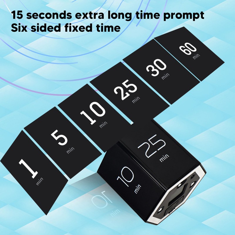 Hex Flip Timer with Mute Alarm Function Magnetic Time Management