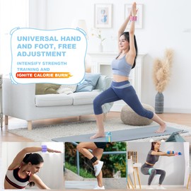 Pesas de tobillo para mujer, 1 libra de peso, antideslizantes para manos y piernas, para entrenamiento de fuerza, caminar, correr, yoga, pilates, y rubor para trotar