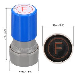 PATIKIL Letter Stamps Self Inking, 2Pcs Alphabet F Character Teacher Ink Initial Stamp with Refill Ink for Class Notebook Scrapbooking DIY Craft, Blue