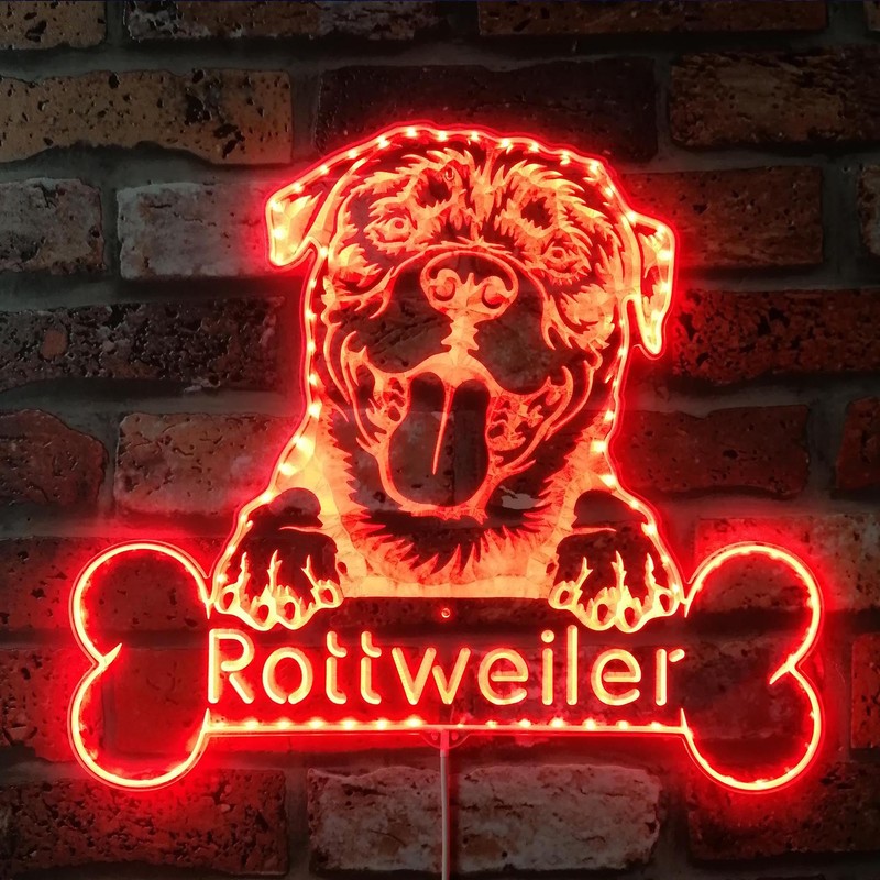 ADVPRO Name Personalize Rottweiler RGB Dynamic Glam LED Sign Cut