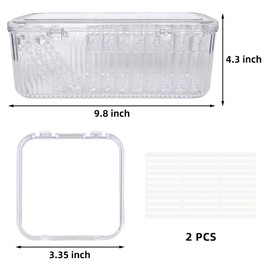 JOBEDE 10 Pcs 3.35 Inch Press On Nail Storage Box with 1 Pcs storage box, Press On Nail Packaging Boxes Fake Nail Storage Case with Adhesive Double Sided Tape for Nail Art