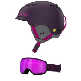 Giro Trig MIPS Combo Pack Ski Helmet - Snowboarding Helmet with Matching Goggles Matte Pink Street/Millie Urchin S (52-55.5cm)