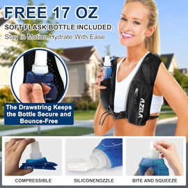 Running Vest with Water Bottle Soft 500 ml & 2L Hydration Bladder, Running Vest, Hydration Backpack, Reflective, Lightweight for Trail Running, Hiking, Marathon, Running, Jogging