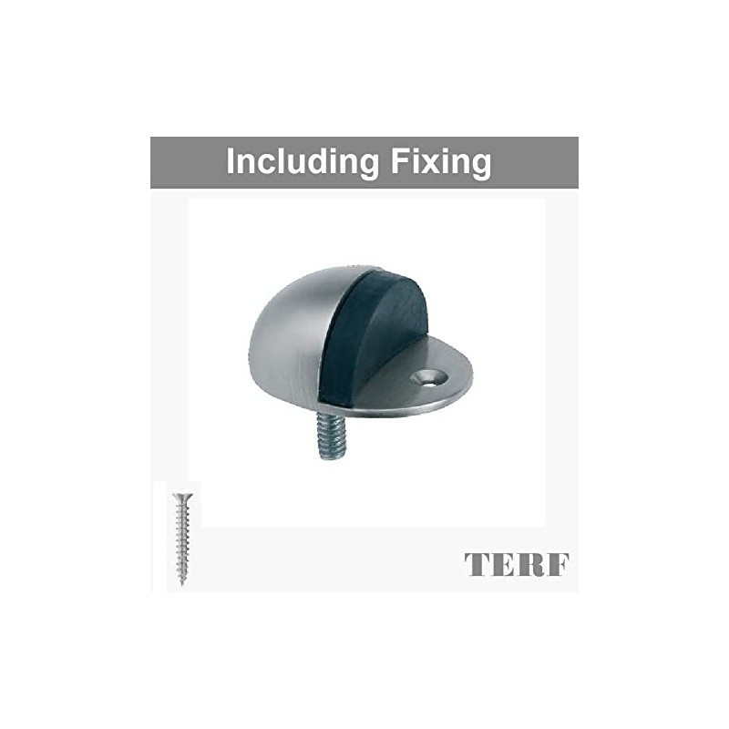 TERF® Aluminium Door Stopper Floor Mounted Oval Dome Shape 50mm