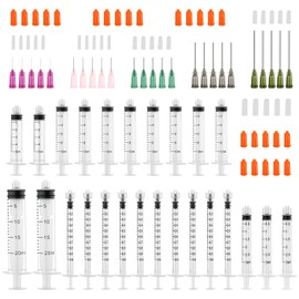 25 Pack - Plastic Syringes Blunt Tip Needles - Luer Lock Syringes 1ml, 3ml, 5ml, 10ml 20ml | 14ga 16ga 18ga 20ga 22ga and 25ga Blunt Needles and Caps