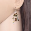 RAIDIN Acrylic Funny Cowboy Cowgirl Boots Hat Dangle Earrings Western