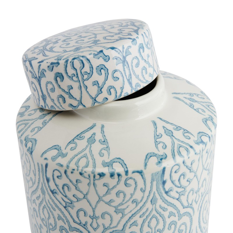 Blue & White Decorative Ceramic Ginger Jar with Lid