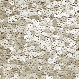 SequinsUSA 3mm Flat Sequins Cream Vanilla Opaque Satin Pearl Medium Hole