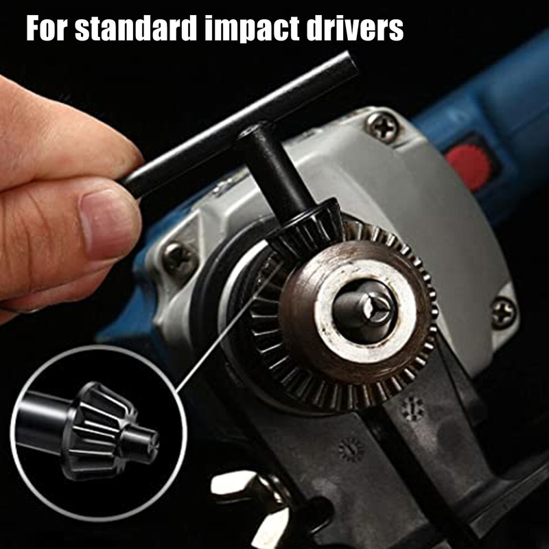 3 Jaw Drill Chuck 1/16‑1/2in with Tightening Key for Impact