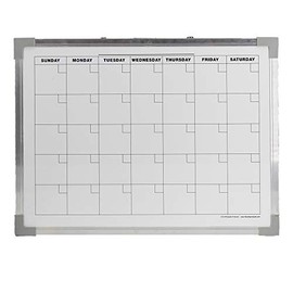 Crestline Products Aluminum Framed Dry Erase Monthly Calendar, 24"" x 36"" (17303), White