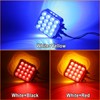Partsam 2pcs Dual Revolution Amber/Red/Blue Square Double Face 38 Diode