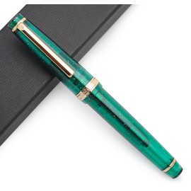 JINHAO 82 Fountain Pen (Transparent Fluorescent Dark Green,Fine Nib 0.5mm)