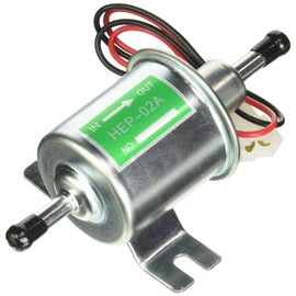 HEP-02A Low Pressure (2.5-4 PSI) Universal 12V Heavy Duty Gas Diesel Inline Electric Fuel Pump Metal Solid Petro Gasoline Diesel Engine Suitable Truck,Boat, Agricultural ATV, Generators, Lawn Mower