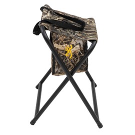 Browning SteadyReady Hunting Chair - Compact and Foldable Steel Frame Stool with Exra-Wide Angled Anti-Slip Seat and Realtree Max-7 Camo Pattern, Realtree Max-7