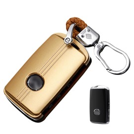 [LETINGFAR] Compatible / Replacement Key Case for Mazda Smart Key Case Key Cover 3 Buttons ABS Key Holder (Gold)