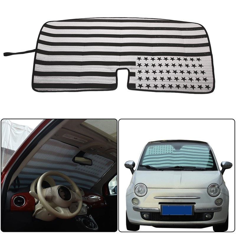 Windshield Sunshade Compatible with Fiat 500 2010-2024 ，Front Window Sun