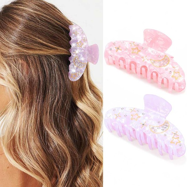 CAKURE Cute Claw Clips Medium Pink Hair Clips Acrylic Hair