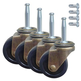 BAISASY 1-1/2 Inch Antique Caster Wheels, Furniture Casters 5/16 Inch x 1-1/2 Inch (8 x 38mm) Casters for Furniture Sofa Chair Cabinet Set of 4