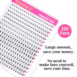 TDANCE TDANCE Premade Lash Fans - 320 Fans, Volume Lash Extensions (320-14D-0.03-D-8-15mm)