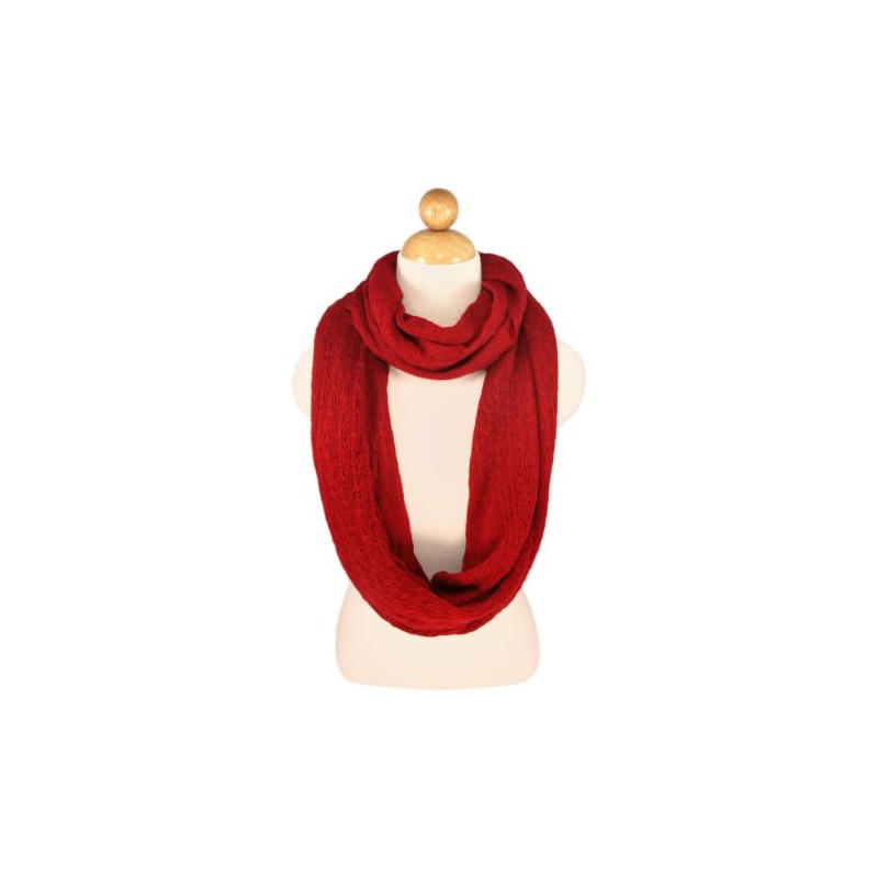 TrendsBlue Premium Solid Color Knit Infinity Circle Scarf, Burgundy