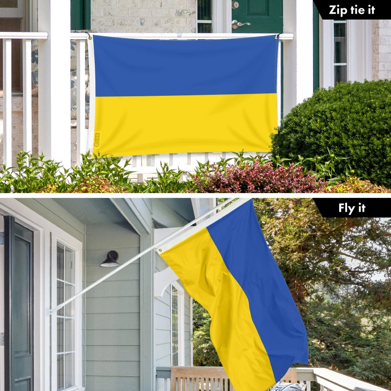 G128 3 Pack: Ukraine Flag 3x5 Ft Printed 150D, 4